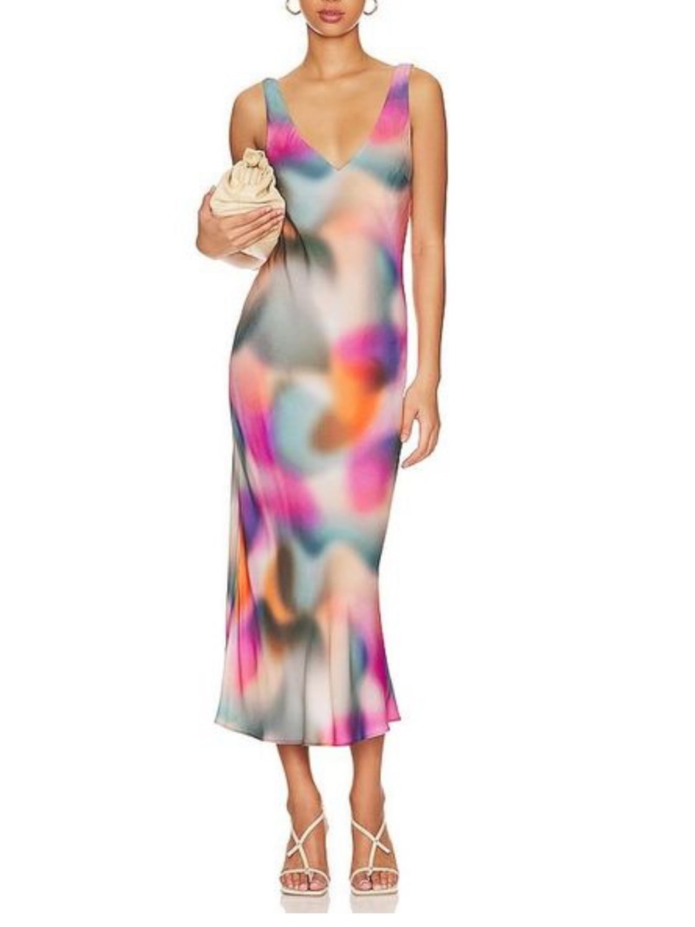 LNA Clothing Multicolor V-Neck Slip Dress